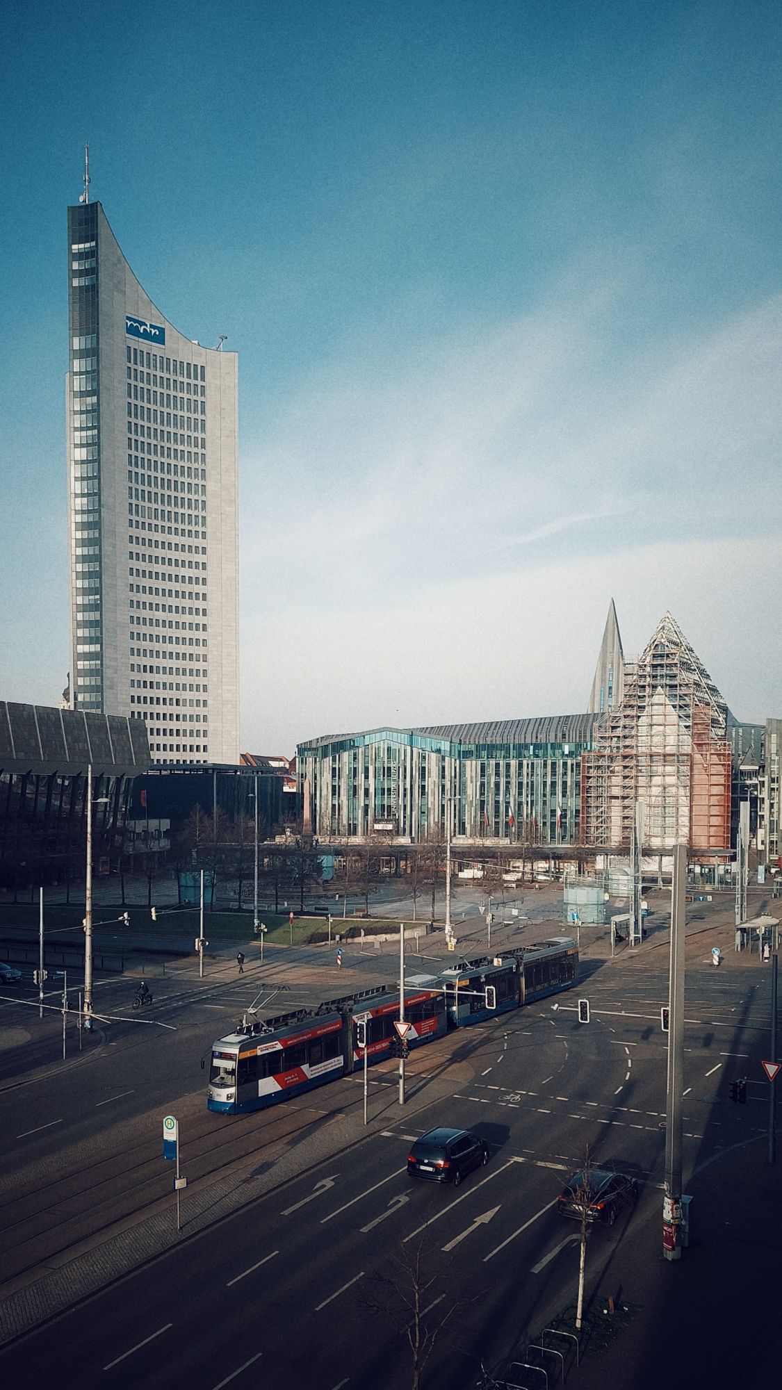 Leipzig University in early morning sunrise.
